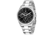Maserati Competizione Stainless Steel Black Multifunction Dial Quartz R8853100023 100M Men's Watch