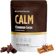 Lifestacks Calm Evening Tonic Sleep Powder - Cinnamon‑Cocoa Nighttime Superfood Drink Mix - Magnesium, L‑Theanine, Reishi Mushroom & L‑Tryptophan for Deep Sleep & Recovery, No Grogginess - 20 Servings