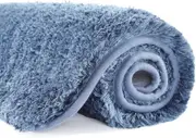 Bath Rug for Bathroom Non Slip Bathroom Mat Water Absorbent Soft Microfiber Shaggy Bathroom Rug Machine Washable Bath Mat,Blue