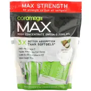 Coromega, Max High Concentrate Omega-3 Fish Oil, Coconut Bliss, 90 Squeeze Shots