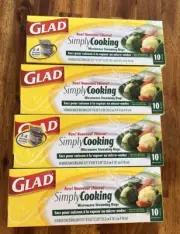 Glad Simply Cooking Microwave Steaming Bags X4~10 Pack Discontinued 2006 NIB