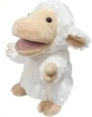 Sheep Hand Puppet Toy – Soft Plush Lamb Puppet with Movable Mouth – 25cm - Kids & Teachers for Storytelling & Learning Fun
