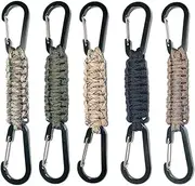 TIMGOU Paracord Keychain with Carabiner, Set of 5 Braided Lanyard Utility Ring Hook