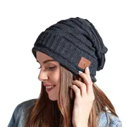 Sleep Headphones Eye Mask Bluetooth Wireless Headset Music Beanie Hat Music Beanie Hat -Gray