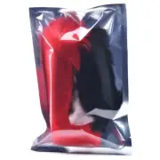 Stainless Steel Anal Butt Plug Faux Fur Cat Fox Tail Metal Anal Sex Toy. Red BLK