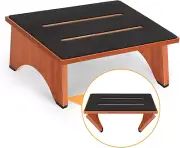 Foldable Wooden Step Stools for Adults Seniors, Heavy Duty Collapsible Stepping