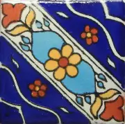 25 TILES Ceramic MEXICAN Talavera Handmade Tile 2x2 Clay Mexico Pottery 2-016