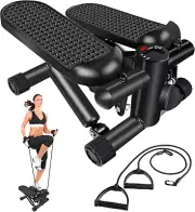 Steppers for Exercise Stair Stepper with Resistance Bands Mini Stepper with LCD