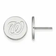 SS MLB Washington Nationals Letter W Small Disc Post Earrings