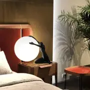 Post Modern Table Lamp Large Globe Lamp Art Deco Nightstand Lamps Black Lady ...