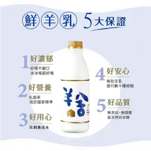 【羊舍】冷藏鮮羊奶936ml*3瓶 100%無調整無添加(鮮奶羊乳 寶寶副食品)