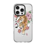 iPhone 16 Pro Clear Case MagSafe Compatible TIGER & FLOWERS