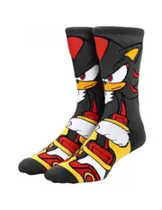 Sega Sonic The Hedgehog Shadow Character 360 Profile Crew Socks