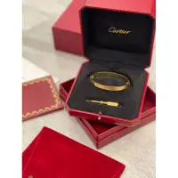 在飛比找蝦皮購物優惠-二手真品 cartier live 18K金 黃K金 手環 