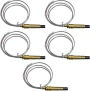 750mv Thermopile 36" Thermopile Millivolt, Aluminum Thermopile Generator Compatible with Deep Fryer/Gas Range Heating, Oven Water Heater/Frying Furnace Thermopile Replacement for 60125501 (5 pcs)