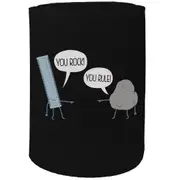 Alcohol Stubby Holder - You Rock You Rule - Funny Novelty Birthday Gift Joke Beer Can Bottle
