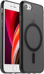 Yzoiko Fits iPhone SE 2022/iPhone SE 2020/iPhone 8 Phone Case-Compatible with MagSafe, Military-Grade Protection, Slim Translucent Matte Back Aluminum Alloy Keys for iPhone 8/SE 2/SE 3 (4.7"), Black