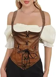 [TOPMELON] Women's Bustier Corset Sexy Girdle Waist Cincher with Garter Belt(FBA)