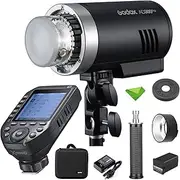 GODOX AD300Pro 300W TTL Outdoor Flash w/XproII-C Flash Trigger for Canon Cameras, 2.4G 1/8000s HSS 2600mAh 0.01-1.5s Recycle Time 320 Full Power 12W Bi-Color Modeling LED Strobe Flash Monolight