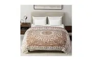 Renee Taylor Acrylic Printed Mink Winter Blanket 220x240cm Large Greek Key