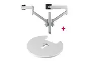 Atdec AWMS-2-D40 Dual 690mm Dynamic Monitor Arms + 400mm Post / 8kg (17.6lb) Flat and Curved Screens + Grommet Clamp Desk Fixing, Silver