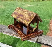 Large Cedar Wood Fly Through Platform Bird or Squirrel Feeder TBNUP #3B