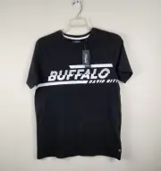 NWT Buffalo David Bitton Mens Black Crew Neck T-Shirt Cotton Stretch Size Small