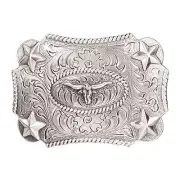 Nocona Western Children's Youth Longhorn Silver Belt Buckle 3603046