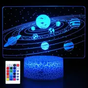 Solar System 3D Optical Illusion Side Table Lamp Universe Space Galaxy Night Lig