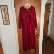 NWT Vintage 80s Miss Elaine Robe Velvet Nightgown Dress Red Medium Large XL XXL