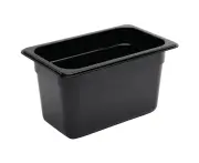 Vogue Black Polycarbonate 1/4 Gastronorm Tray 150mm