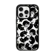 iPhone 16 Pro Impact Ring Stand Case MagSafe Compatible Lazy Black Cats