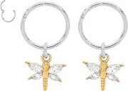[365 Sleepers] 316L Surgical Steel 18G 6mm 8mm 10mm Butterfly Gem Hinged Hoop Segment Nose Ring Helix Tragus Septum Unisex Earring Body Piercing Jewelry
