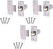 Adjustable Roller Catch Spring Loaded Latch Lock for Internal Doors | Nickel Plated | Pack of 3