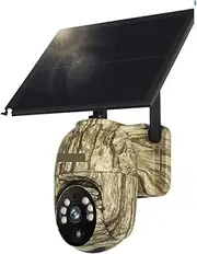 4MP 4G Sim/WiFi Solar Security Camera PTZ Color Night Vision People/Animal Detection CCTV Wildlife Outdoor Surveillance Camera(4MP 4G No Card)