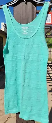 NWT! Mossimo Cotton Blend Knit Scoop Neck Sleeveless Tank Top Nettle Green XS
