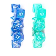 [Metallic Dice Games] MDG Stardust Acrylic 16mm Poly Dice Set - Turquoise