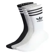Adidas Unisex Mid Cut Crew Sock 3-Pack - White / Medium Grey Heather / Black