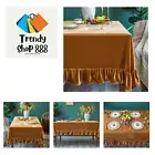 Velvet Tablecloth Luxurious Solid Rectangle Table Cloth,Oblong Retro Farmhous...