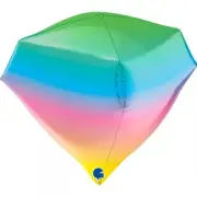 RAINBOW DIAMOND BALLOON 18"/45cm RAINBOW GEM 4-DIMENSIONAL BALLOON