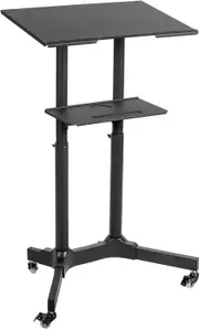 Height-Adjustable Rolling Desk with Storage Tray
