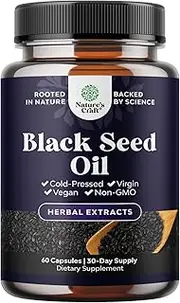 Black Cumin Seed Oil Capsules - Nigella Sativa Focus Supplement and Immune System Support for Digestive Health - Antioxidant Black Seed Oil Capsules and Hair Supplement with Hair Growth Vitamins 500mg