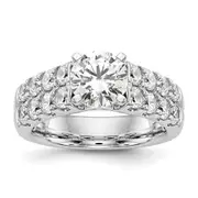 14k White Gold 1 3/8 Ct. Lab Grown Diamond VS/SI+ G+ Peg Set Engagement Ring