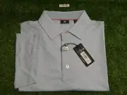 FootJoy Mens Figure Lisle Pattern Golf Shirt Skyway Blue/White Large 33220
