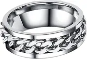 [Holibanna] Chain Ring Man Rings for Men Lock Chain Necklace Mens Stainless Steel Necklaces Womens Band Rings Mens Chain Necklace Beer Decorations Necklace for Men Miss Fashion Rolling Ring