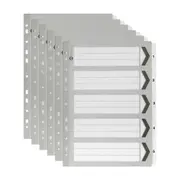 6x Marbig 1-5 Tab A4 File Ring Binder Plastic Divider Page Organiser Black/White