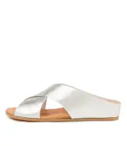 New Django & Juliette Harli Silver Leather Womens Shoes Casual