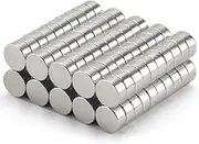 WISYOK Pack of 100 Mini Magnets 6 mm x 2.5 mm, Strong Small Magnets for Magnetic Boards & Bands, Fridge, Flat, Tiny, Disc, Permanent