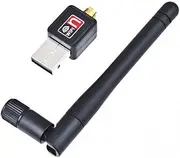 Wireless LAN Adapter WiFi Receiver for Laptop Black with CD Compatible with and High Speed Wireless Security Support