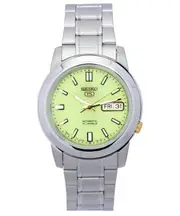 Seiko 5 Automatic SNKK19J1 21 Jewels Day/Date Stainless Steel Green Dial Mens Watch